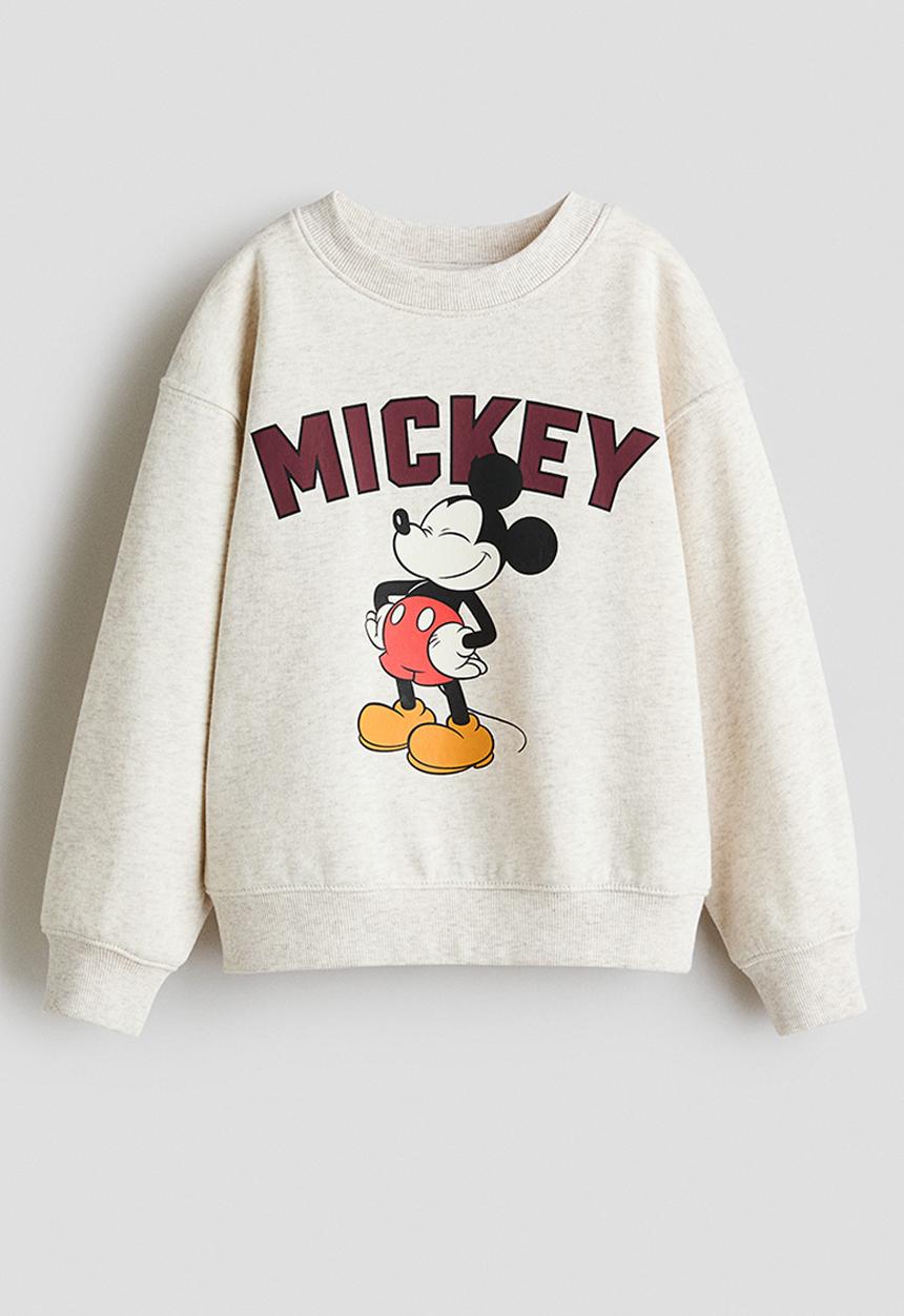 H&M - Printed sweatshirt - light beige/mickey mouse