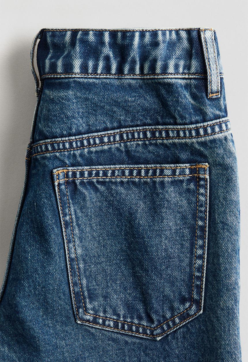H&M - Embroidered-detail loose fit jeans - denim blue/mickey mouse