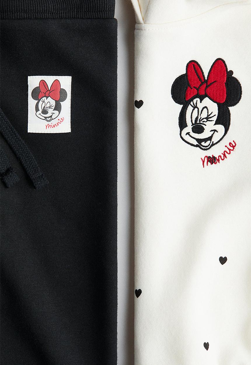 H&M - 2-piece printed sweatshirt set - white/minnie mouse