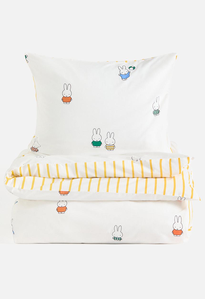 H&M - Printed single duvet cover set - white/miffy