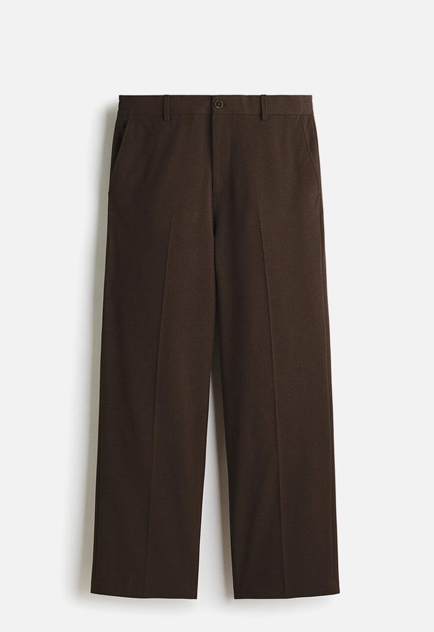 Relaxed fit trousers - dark brown - 1311237004