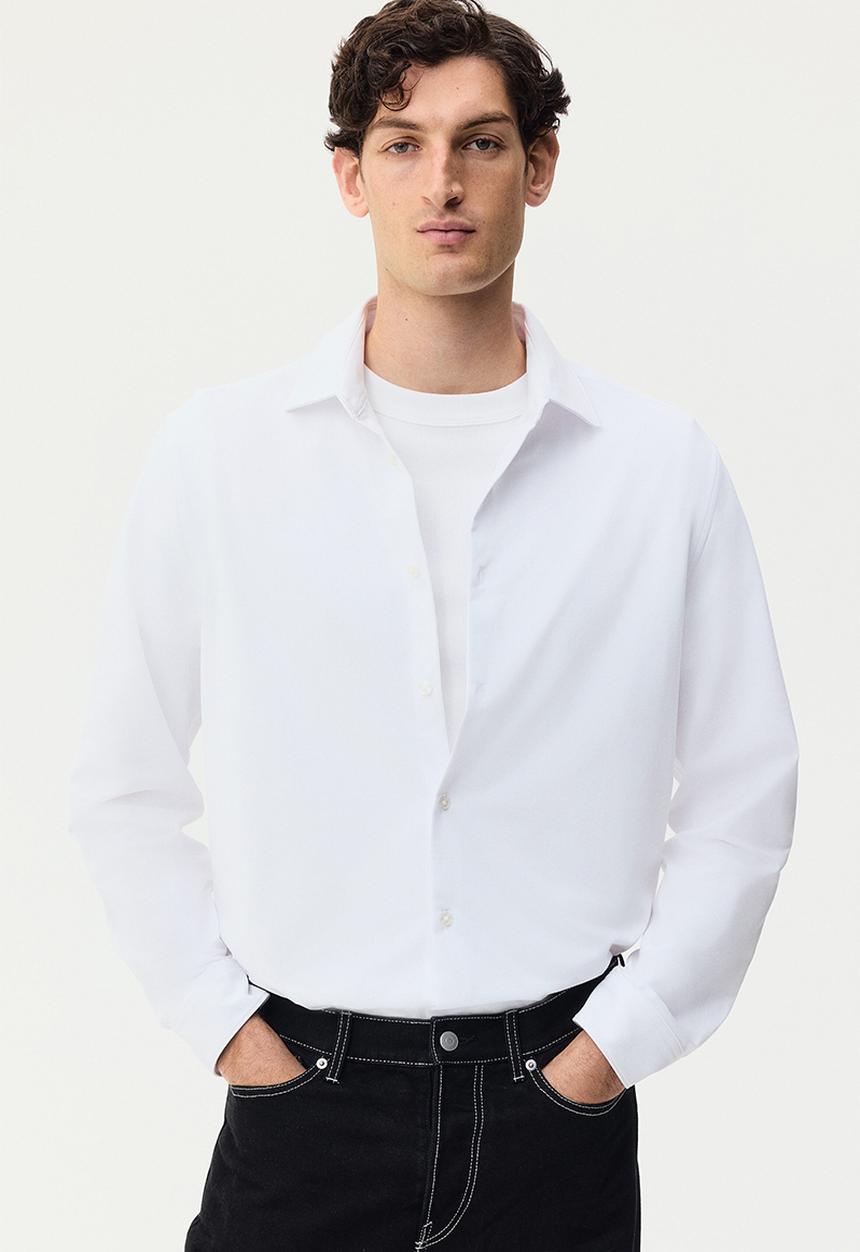 H&M - Four-way stretch slim fit shirt - white