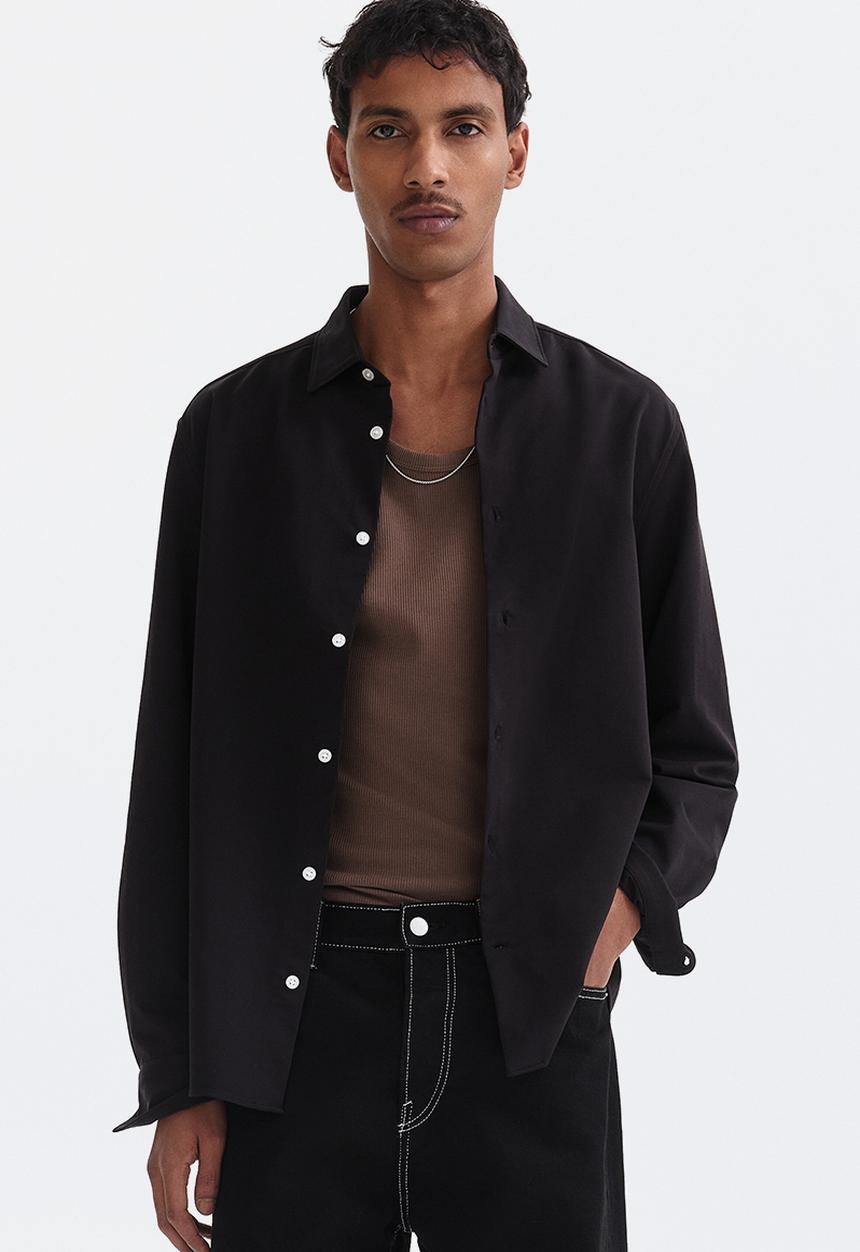 H&M - Four-way stretch slim fit shirt - black