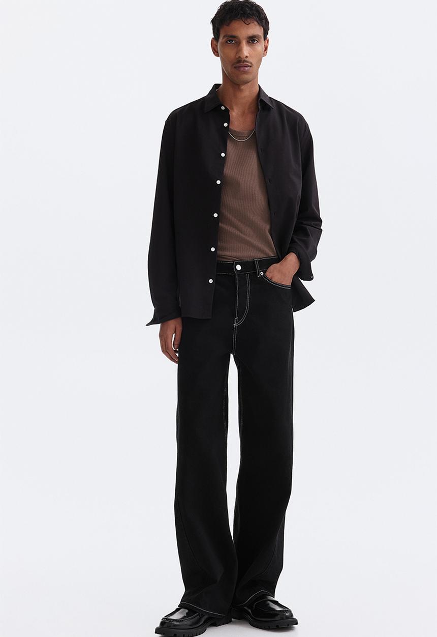 H&M - Four-way stretch slim fit shirt - black