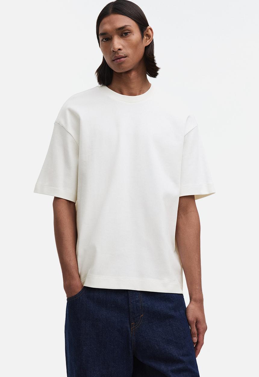 H&M - Loose fit interlock t-shirt - cream