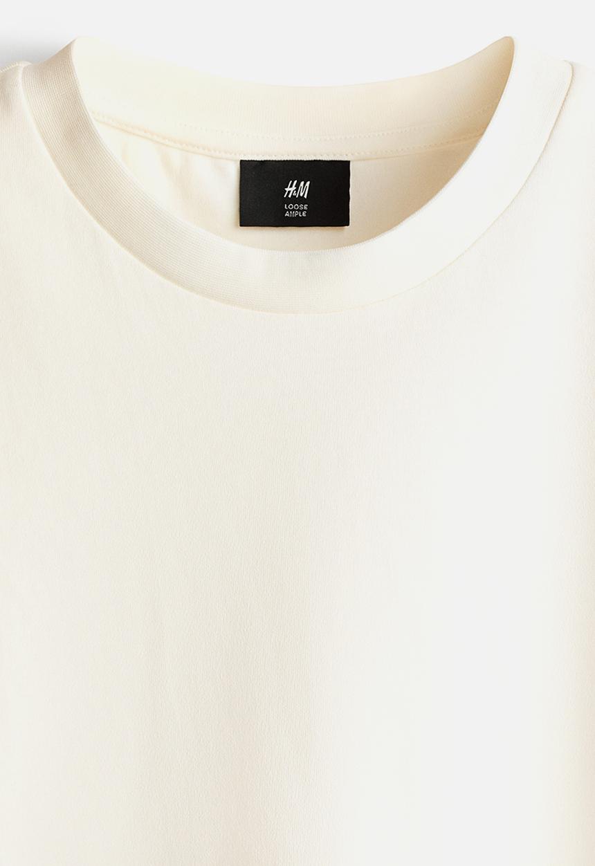 H&M - Loose fit interlock t-shirt - cream