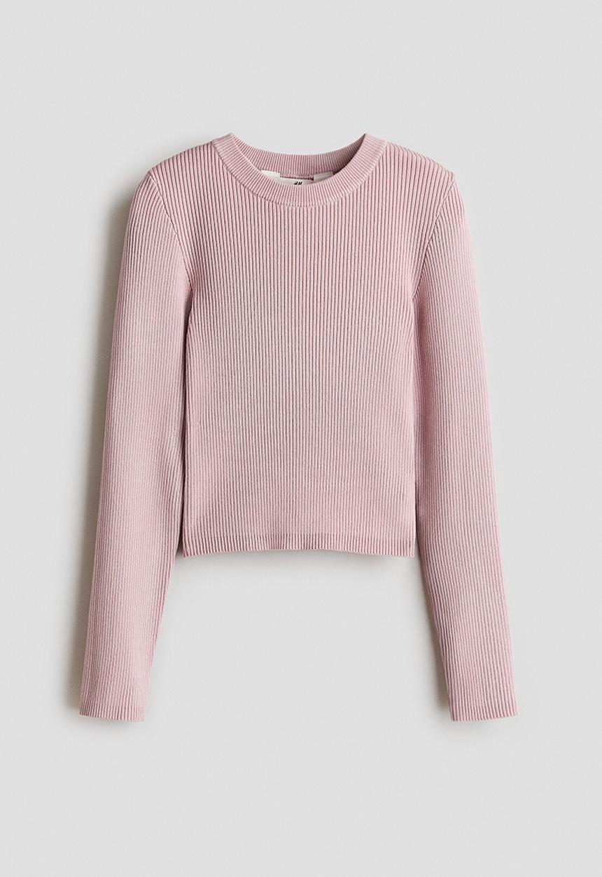 H&M - Rib-knit top - dusty pink