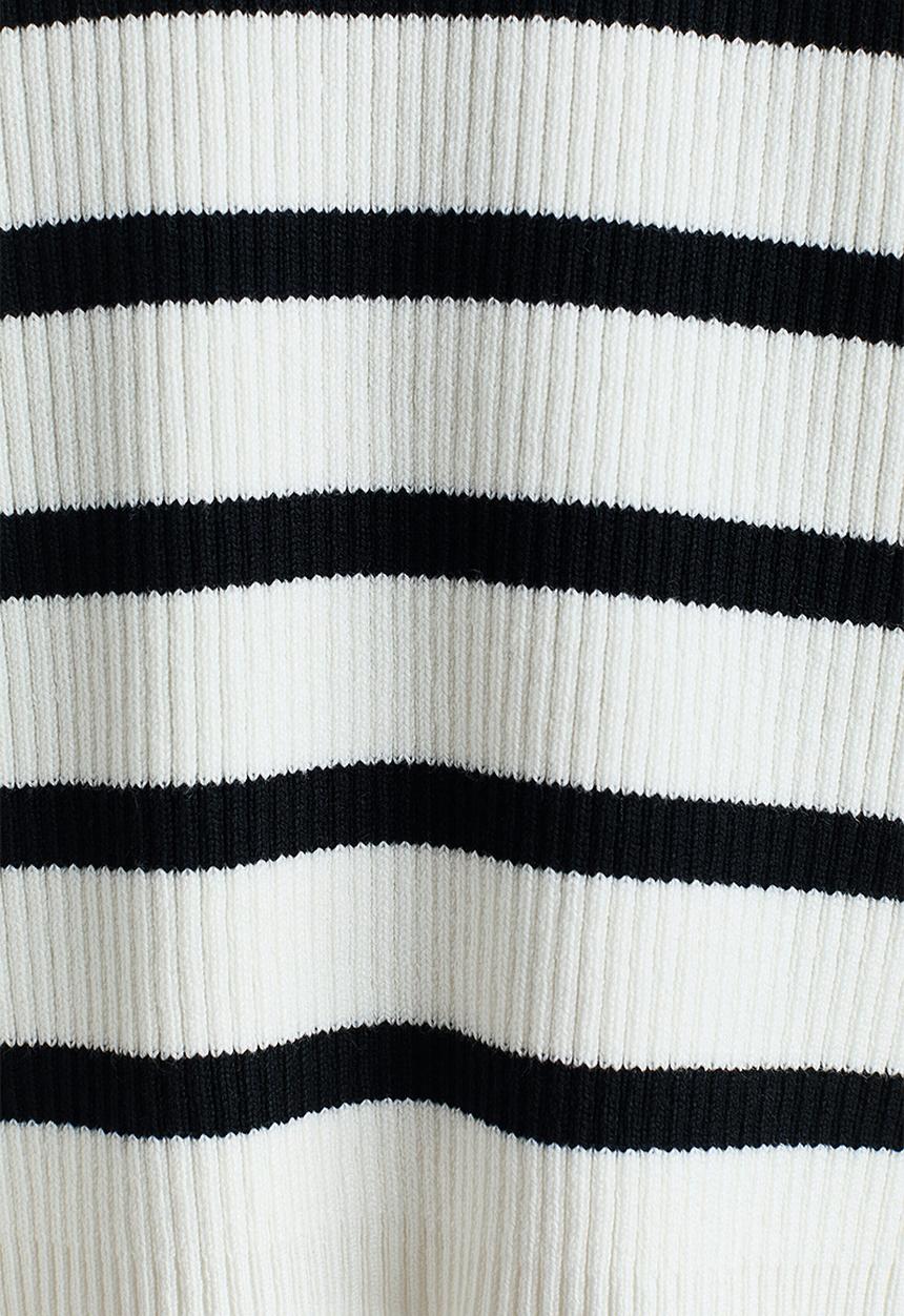 H&M - Rib-knit top - white/black striped