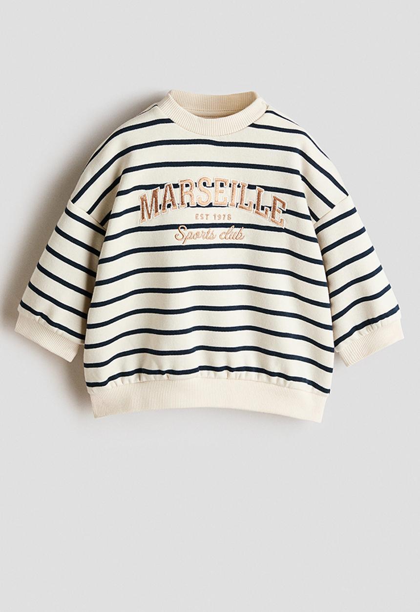 H&M - Motif-detail sweatshirt - white/marseille