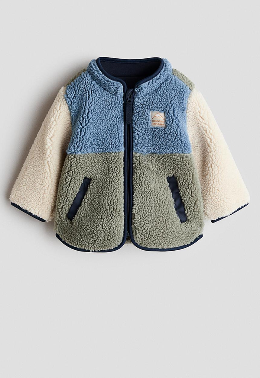 H&M - Teddy jacket - blue/colour block