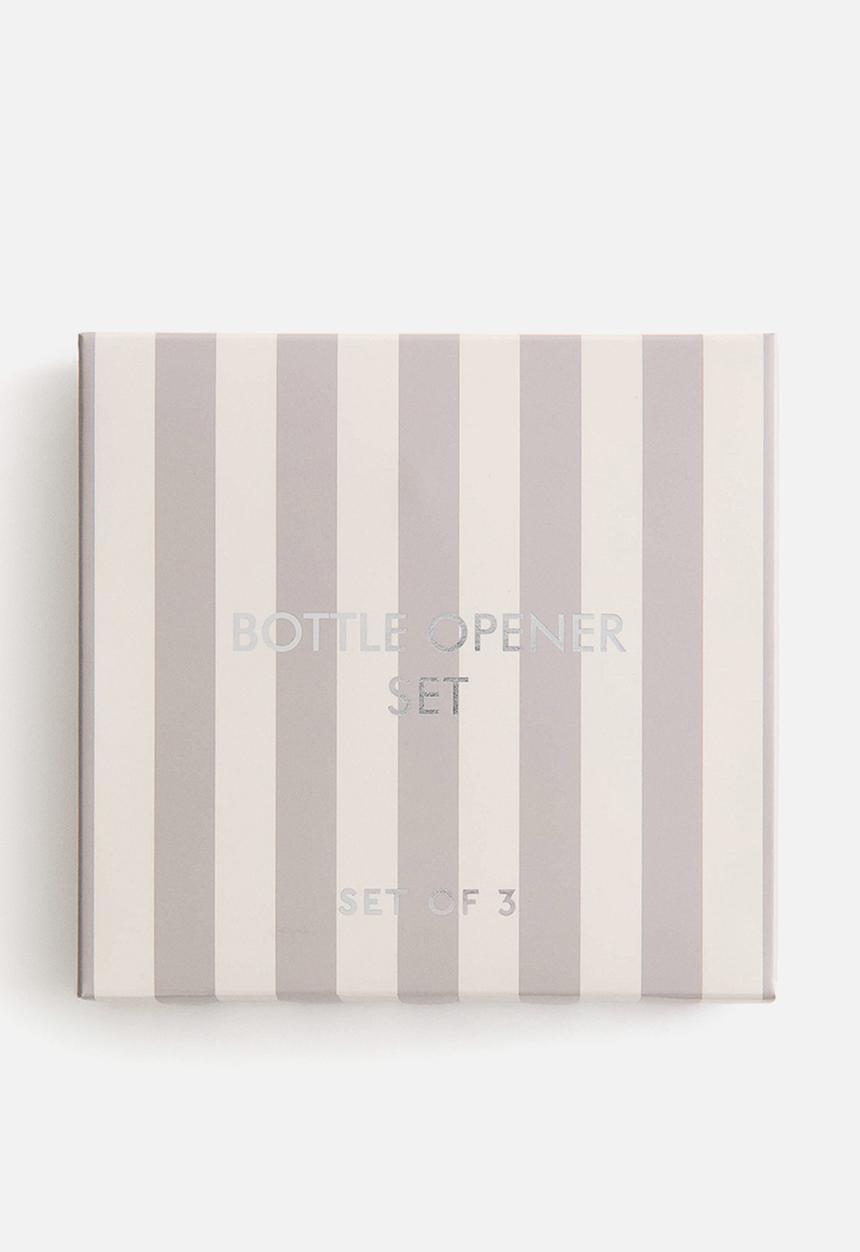 H&M - 3-piece marble bottle opener set - green/grey marbled