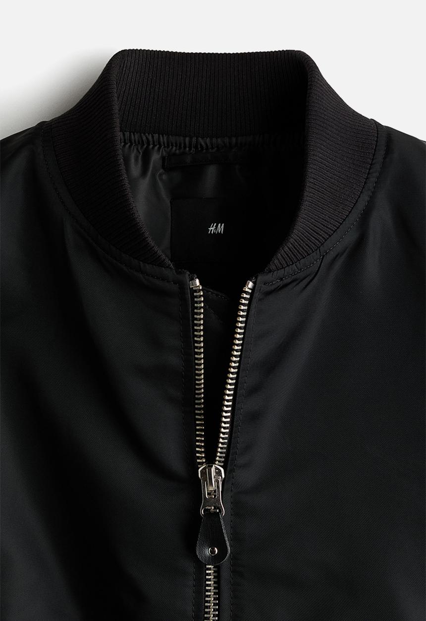 H&M - Padded nylon bomber jacket - black