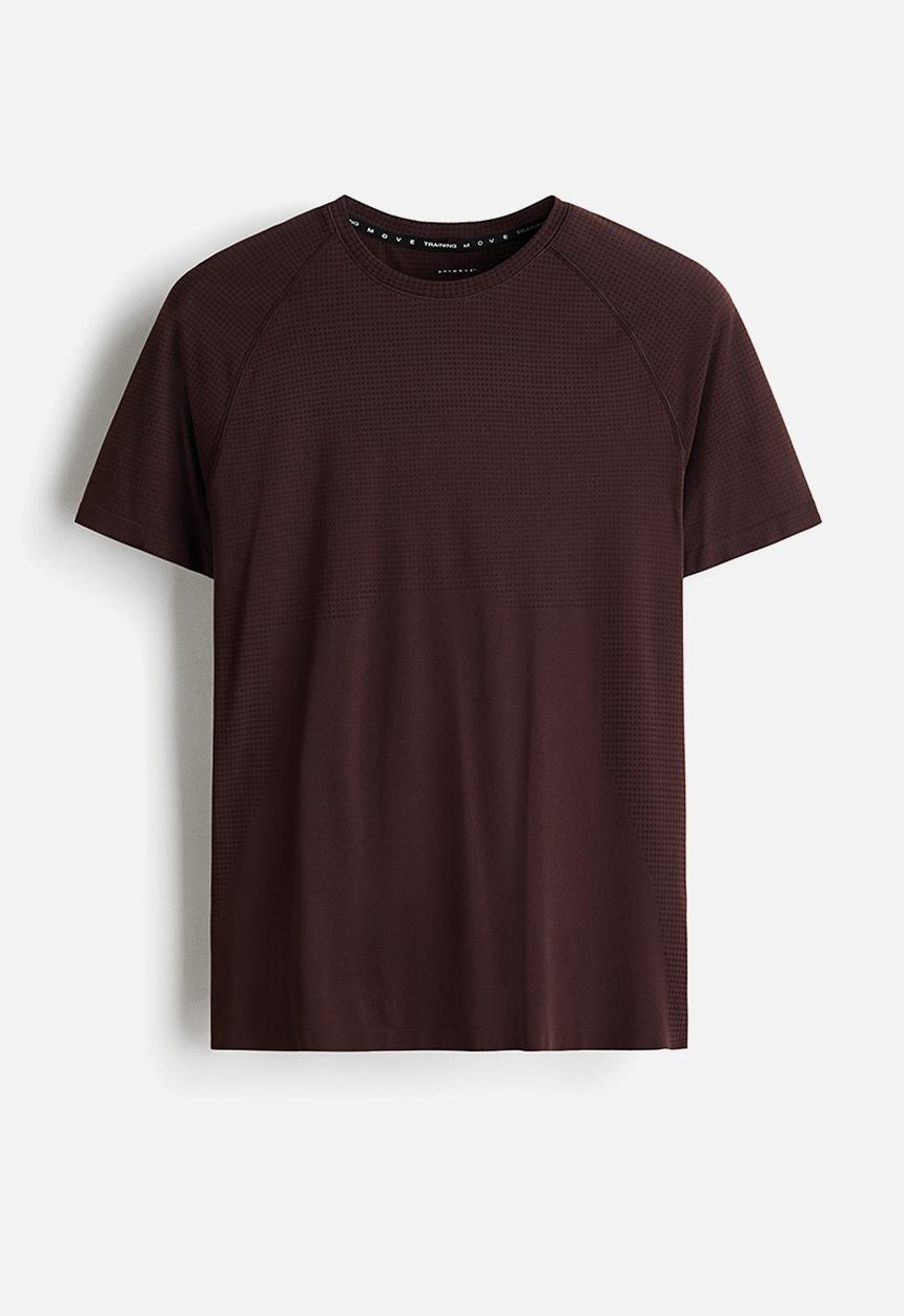 H&M - Muscle fit sports t-shirt with drymove™ - dark brown