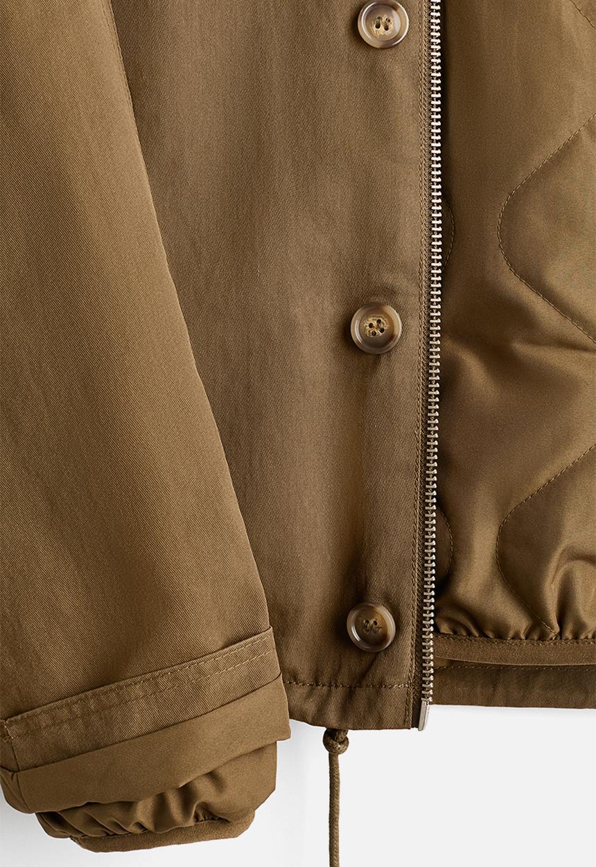 H&M - Padded twill jacket - dark beige