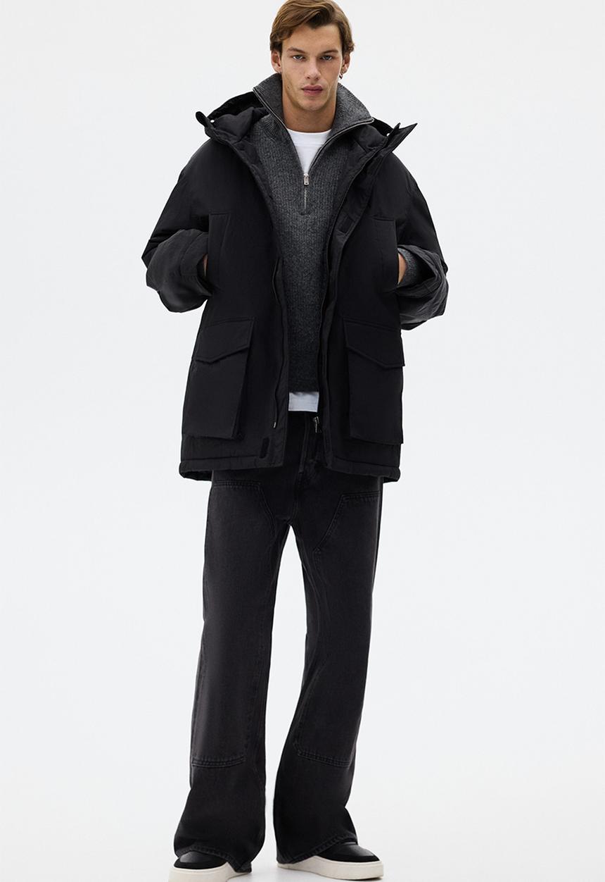 H&M - Water-repellent padded parka - black