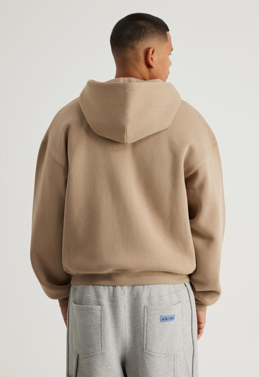 Factorie - Half Half Zip Thru Hoodie - Hh Crema/Holy Grail