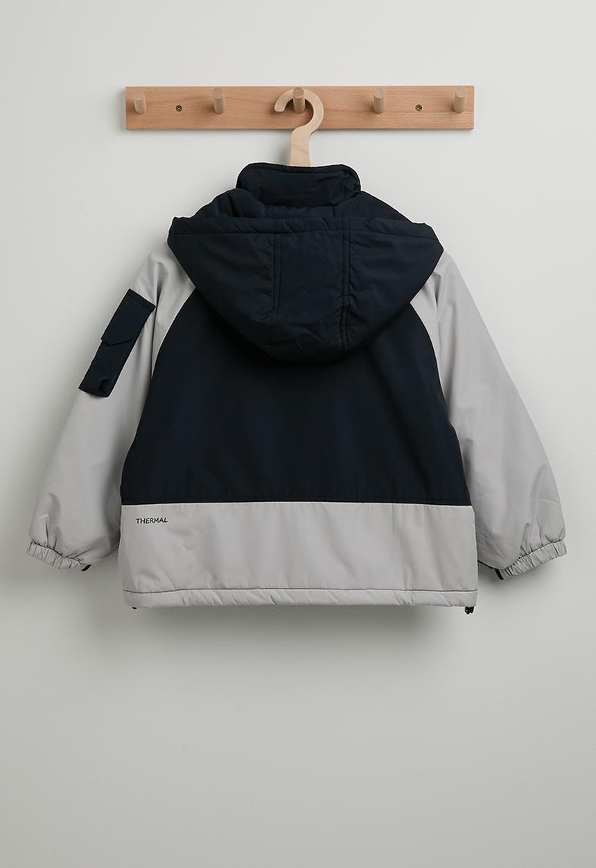 Pop Candy - Colour block puffer jacket - dark navy/grey
