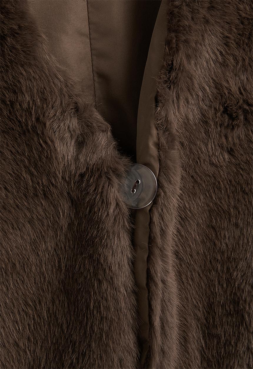 Pop Candy - Soft faux fur vest - coffee
