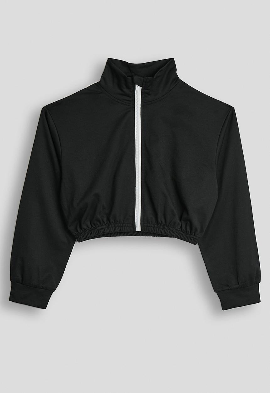 Pop Candy - Cropped zip-up jacket & cargo pants - black