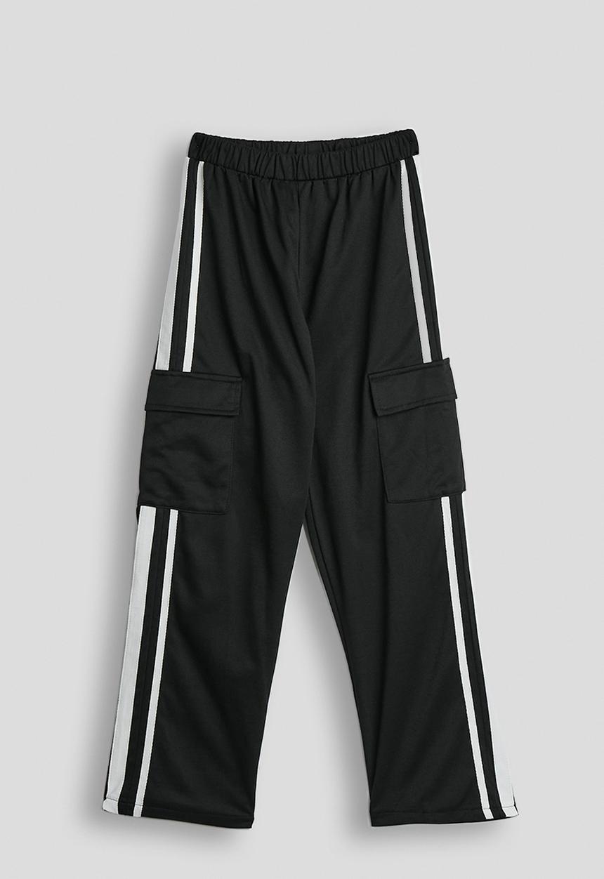 Pop Candy - Cropped zip-up jacket & cargo pants - black