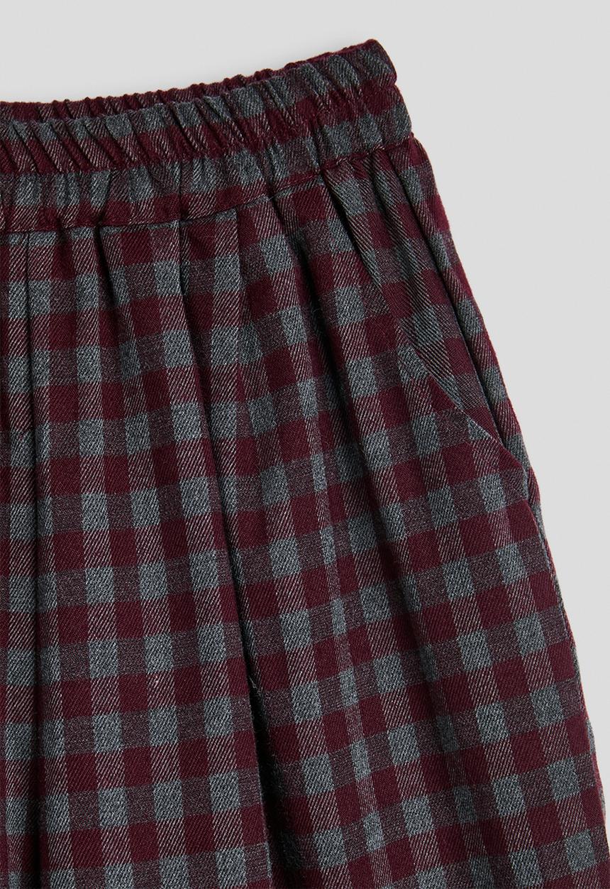 Pop Candy - Gingham peplum camisole & pants - maroon/grey
