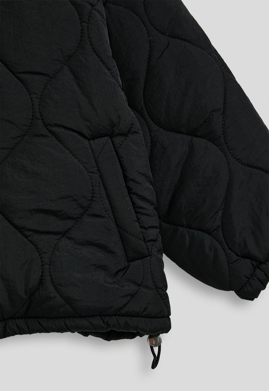 Pop Candy - Onion quilted jacket with faux shearling collar - black/cream