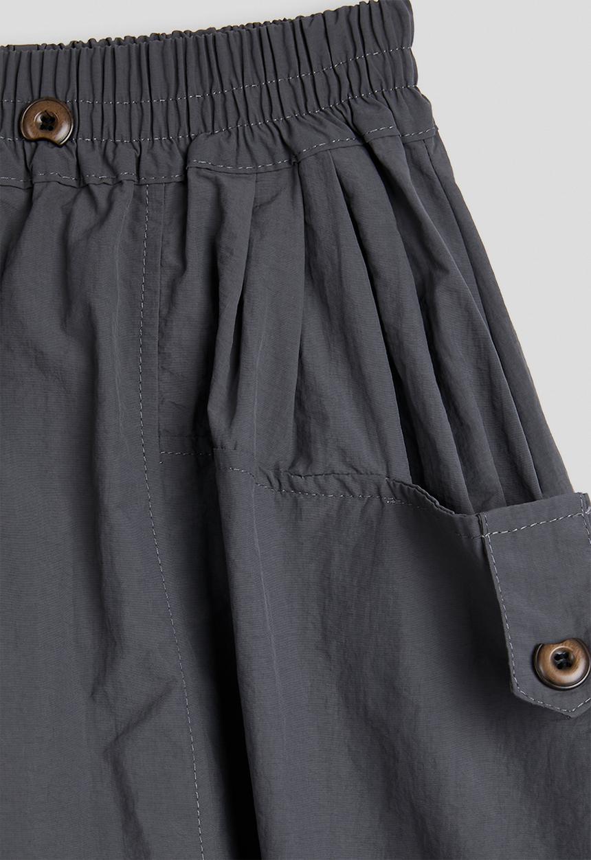 Pop Candy - Drawstring top & midi skirt - grey heather