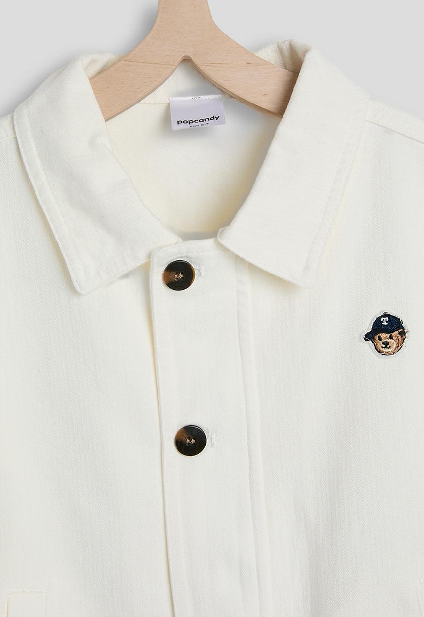 Pop Candy - Collared bomber jacket - parchment white