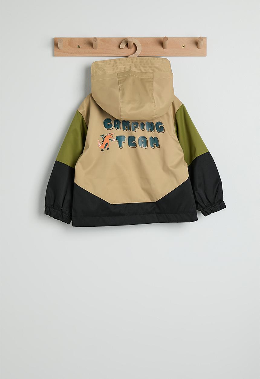 Pop Candy - Colour block dino applique jacket - light brown/multi