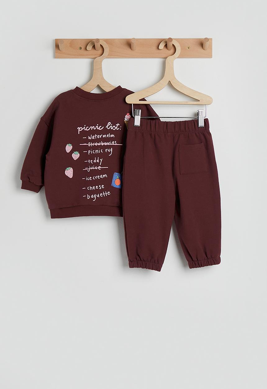 Cotton On - Bundle Riley Sweater & Trackpant - Bordeaux/Picnic Club
