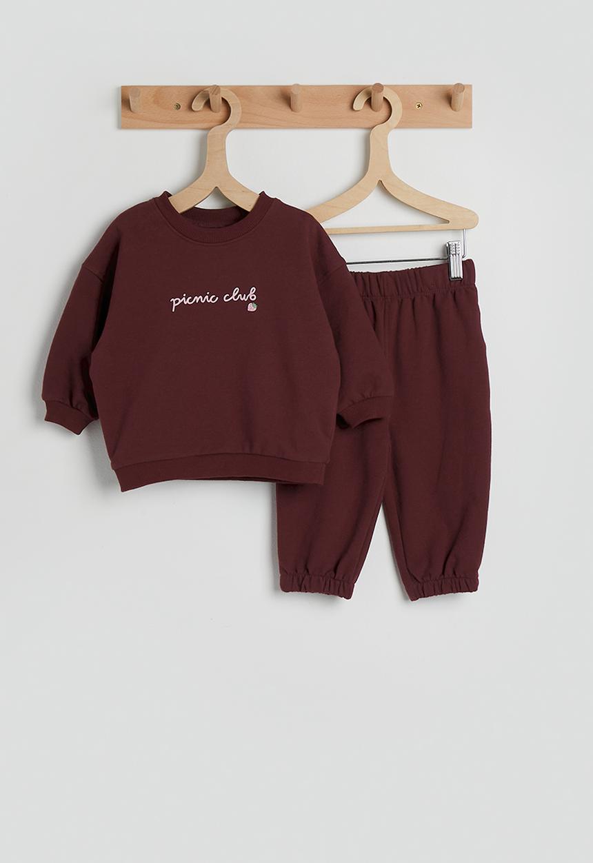 Cotton On - Bundle Riley Sweater & Trackpant - Bordeaux/Picnic Club