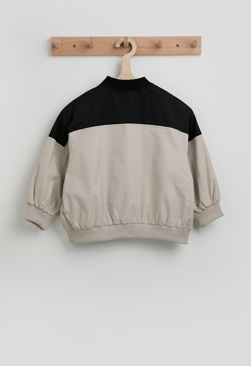 Pop Candy - Contrast yoke bomber jacket - beige/black