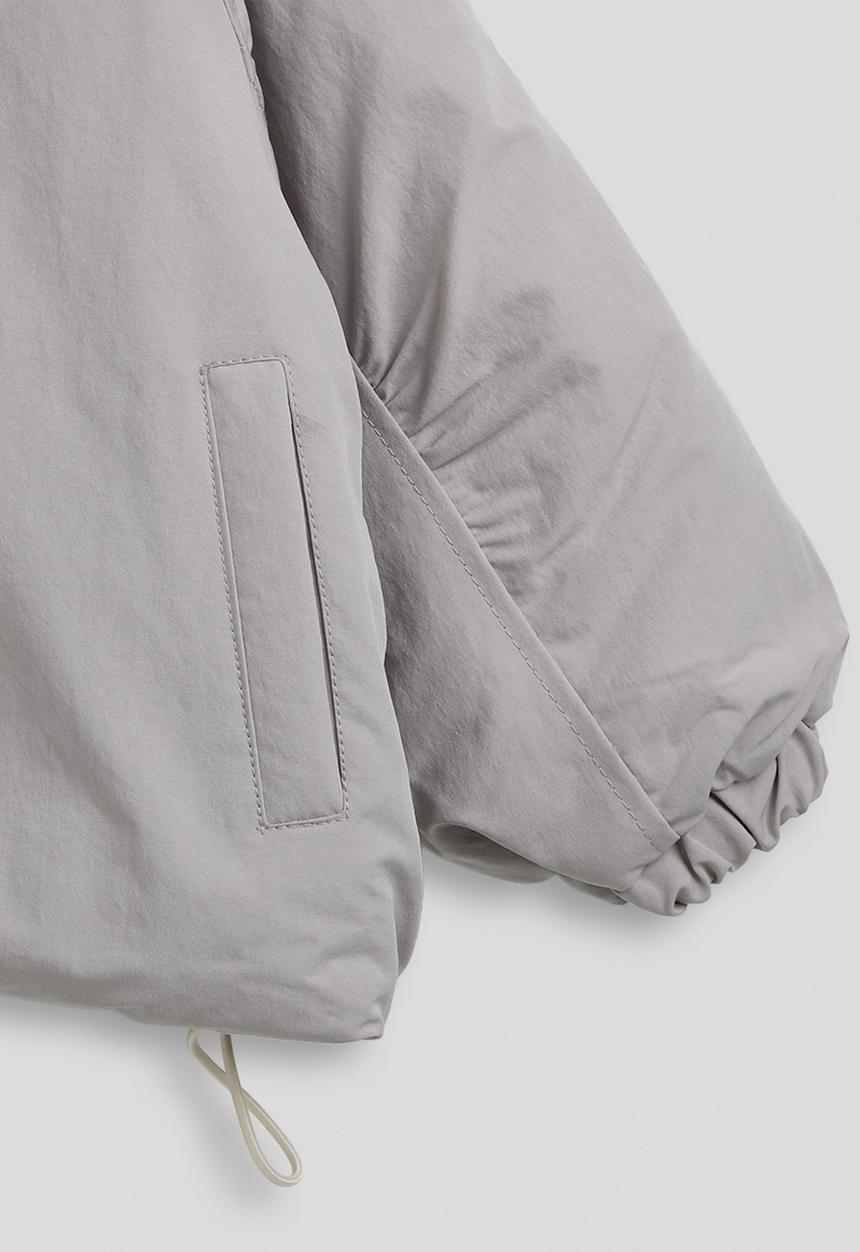 Pop Candy - Bomber-style padded jacket with drawstring hem - light grey