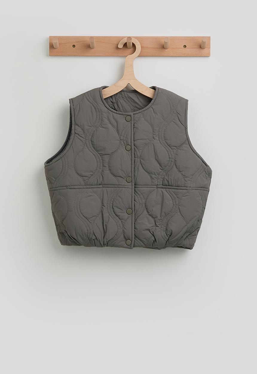 Pop Candy - Onion quilted puffer vest - dark grey