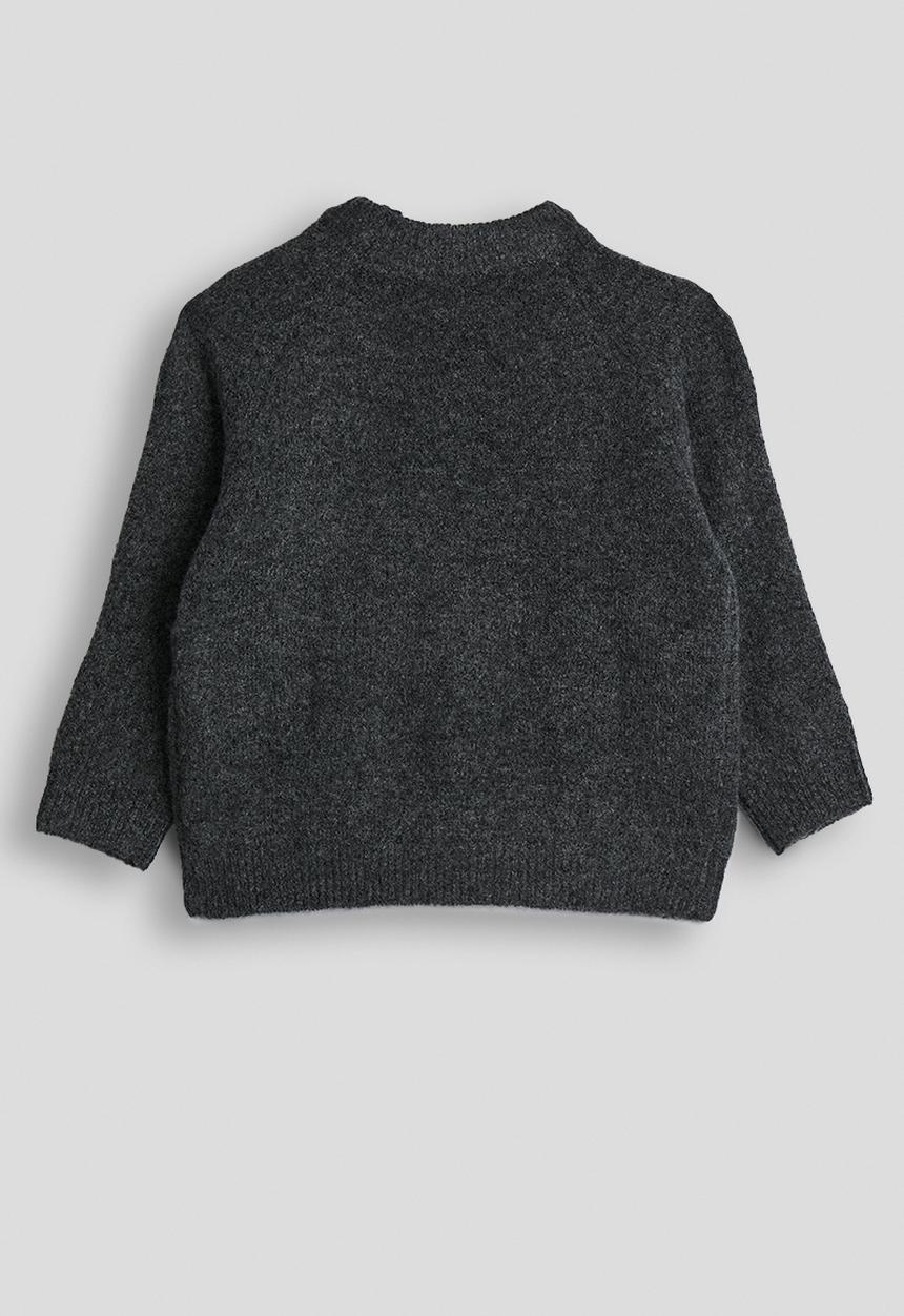 Pop Candy - Knit floral embroidered jumper - dark grey
