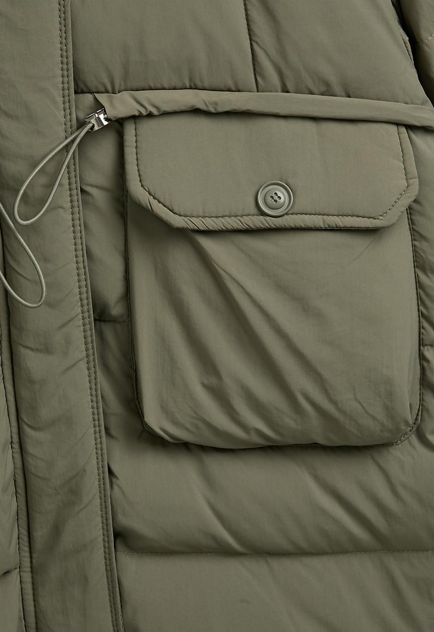 Pop Candy - Utility detailed puffer jacket - khaki green