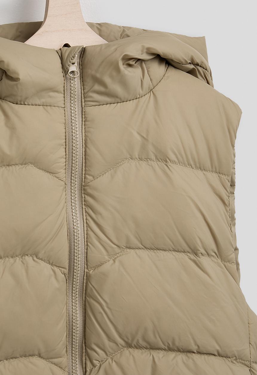 Pop Candy - Hooded puffer vest - beige
