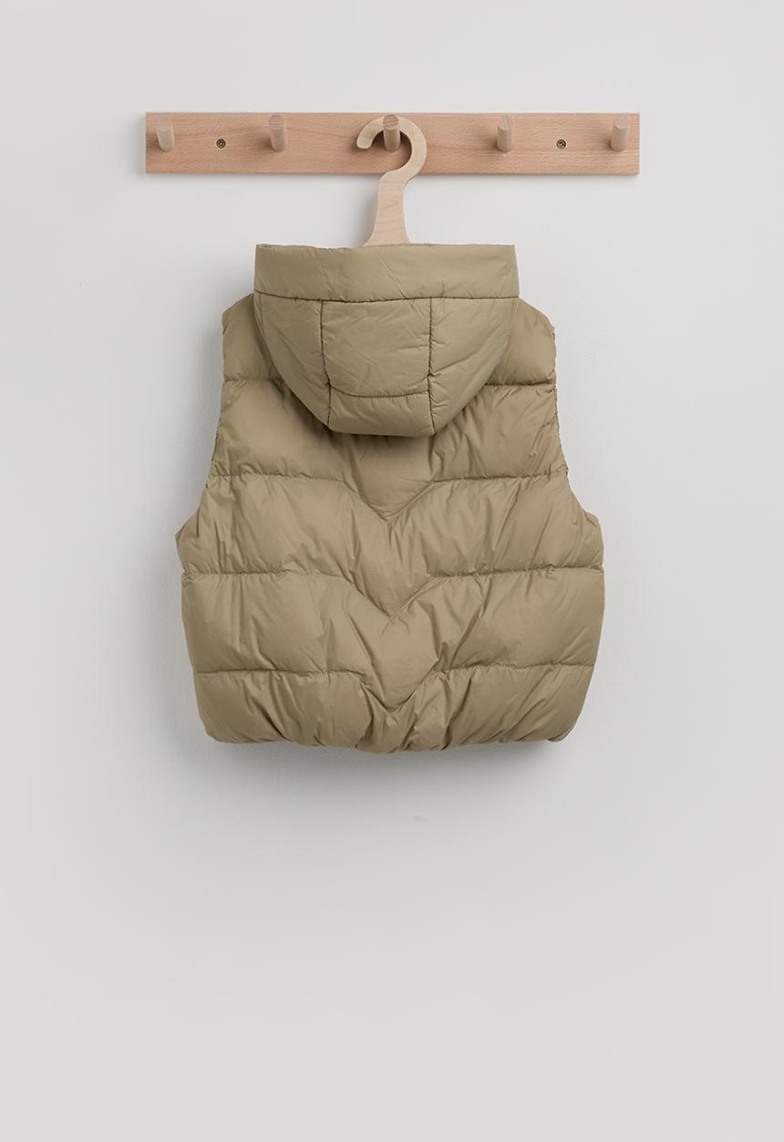 Pop Candy - Hooded puffer vest - beige