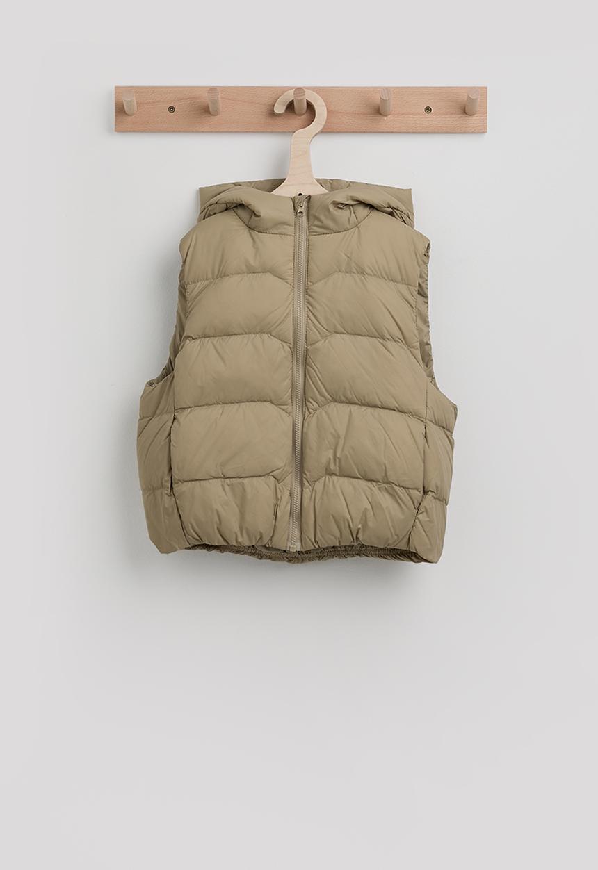 Pop Candy - Hooded puffer vest - beige