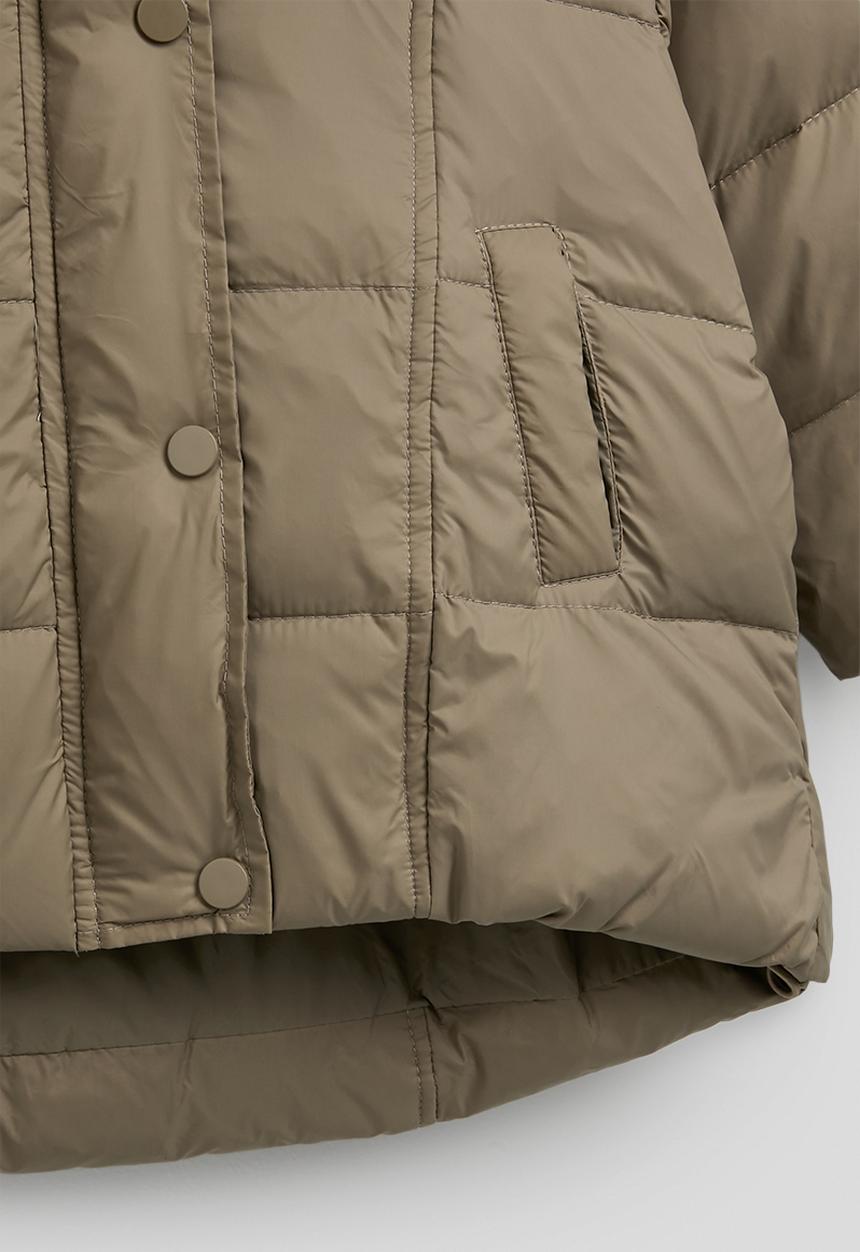 Pop Candy - Hooded puffer jacket - khaki