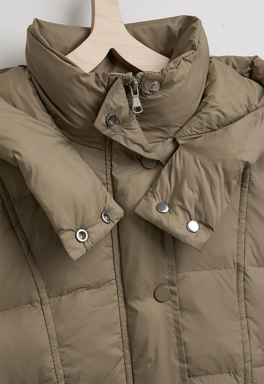 Pop Candy - Hooded puffer jacket - khaki