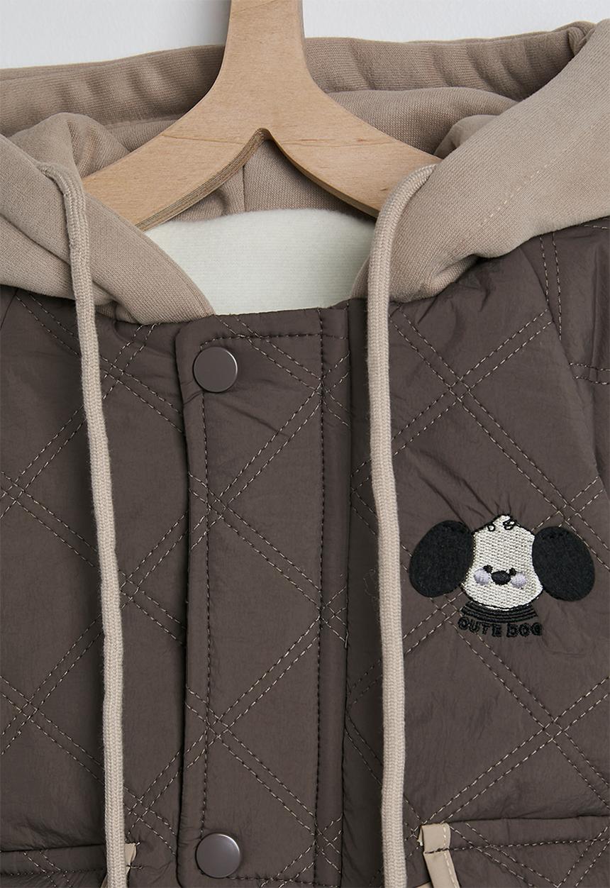 Pop Candy - Diamond quilted jacket with fleece lining - dark brown/bisque