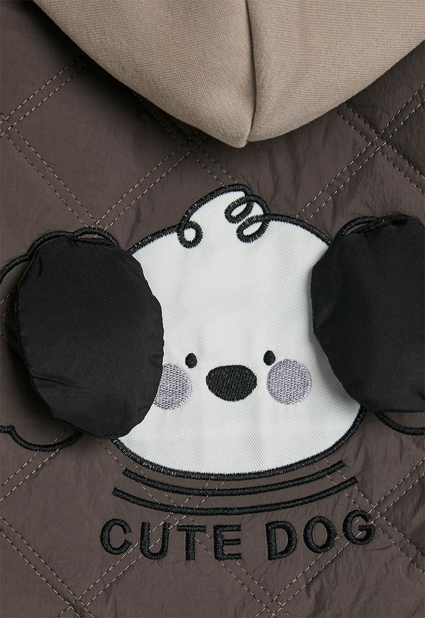 Pop Candy - Diamond quilted jacket with fleece lining - dark brown/bisque