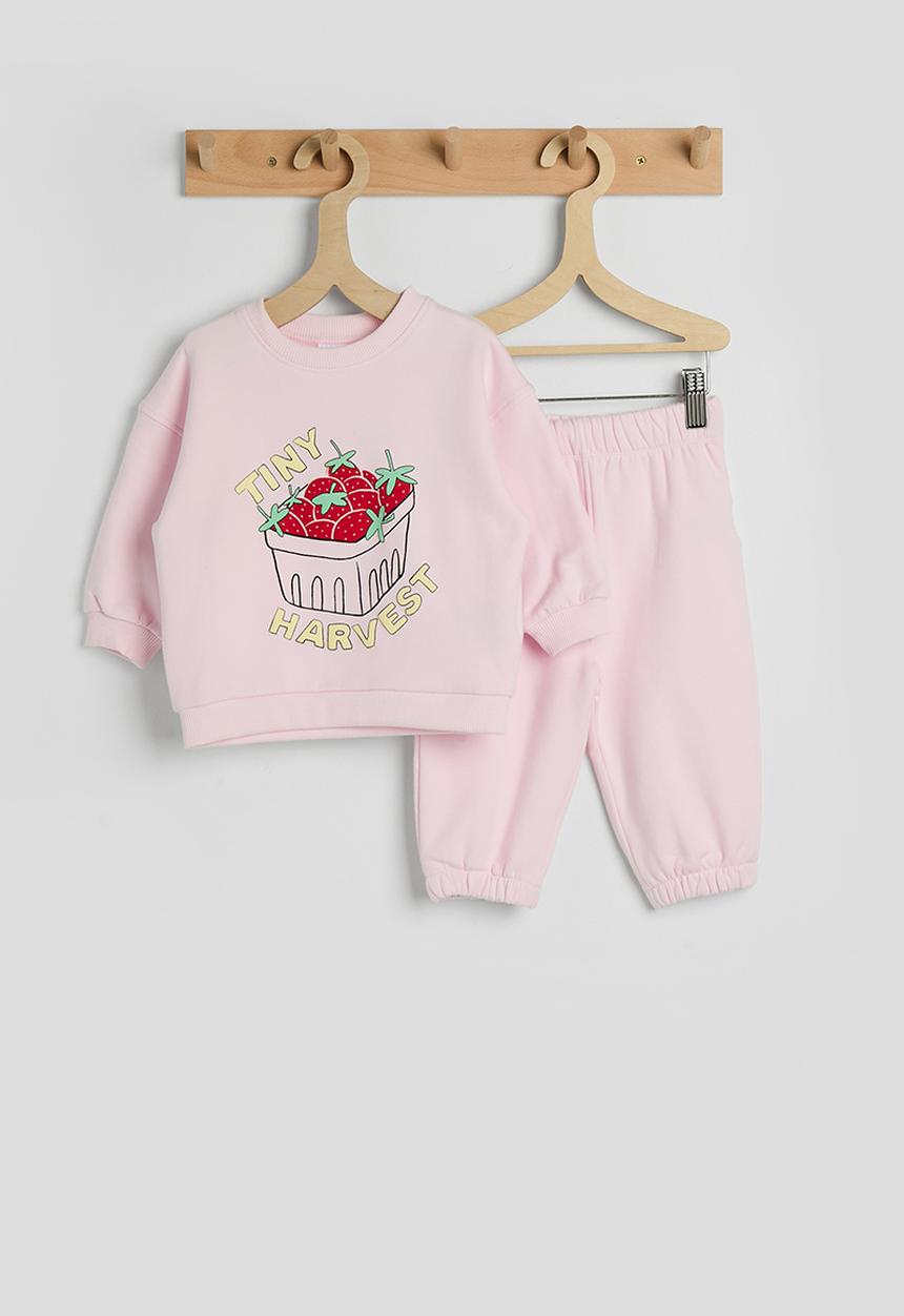 Cotton On - Bundle Riley Sweater & Trackpant - Tea Party Pink/Tiny Harvest