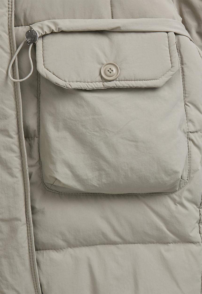 Pop Candy - Utility detailed puffer jacket - alabaster