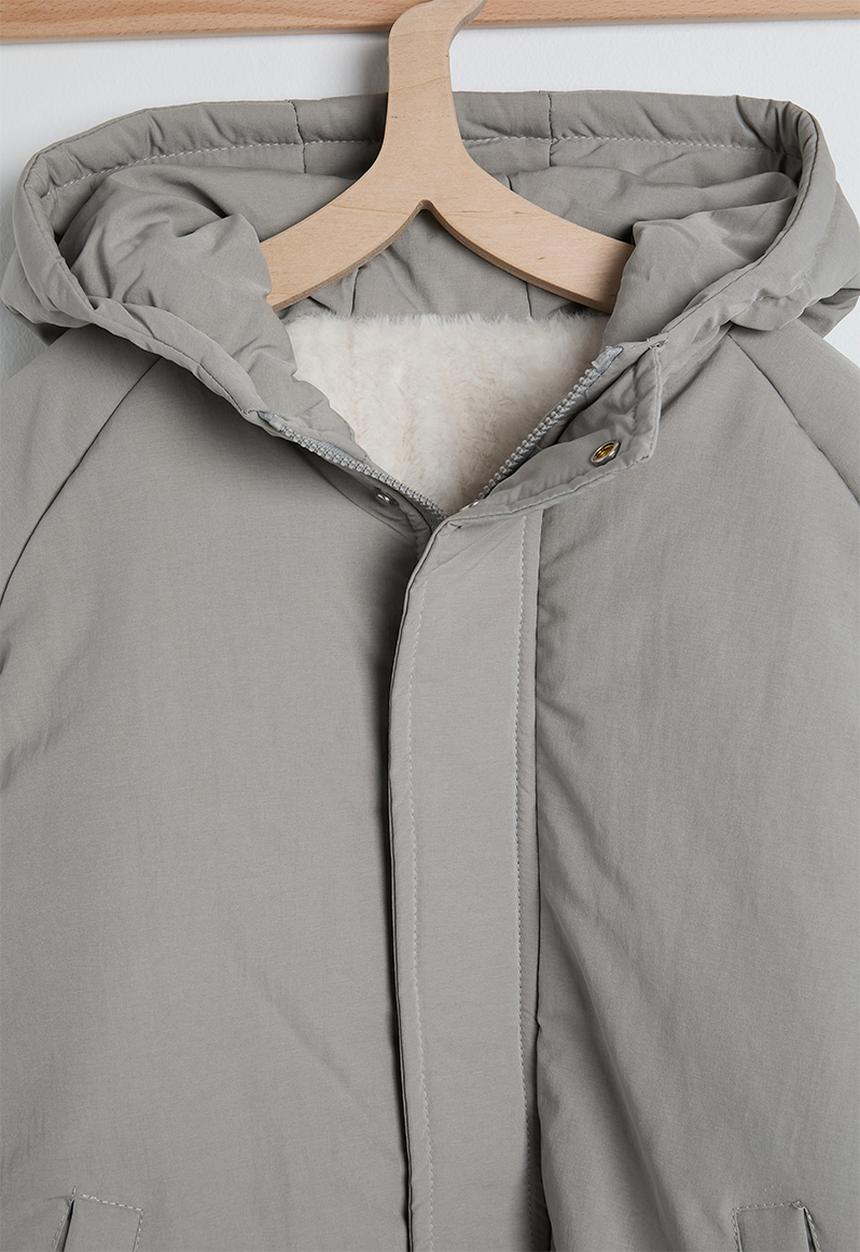Pop Candy - Faux fur lined padded jacket - stone