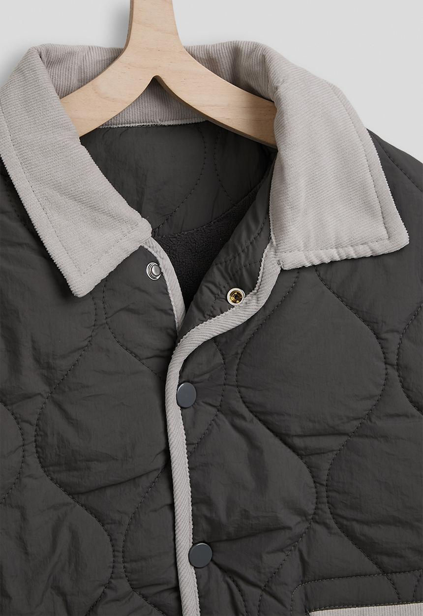 Pop Candy - Onion quilted jacket with welt pockets - grey multi