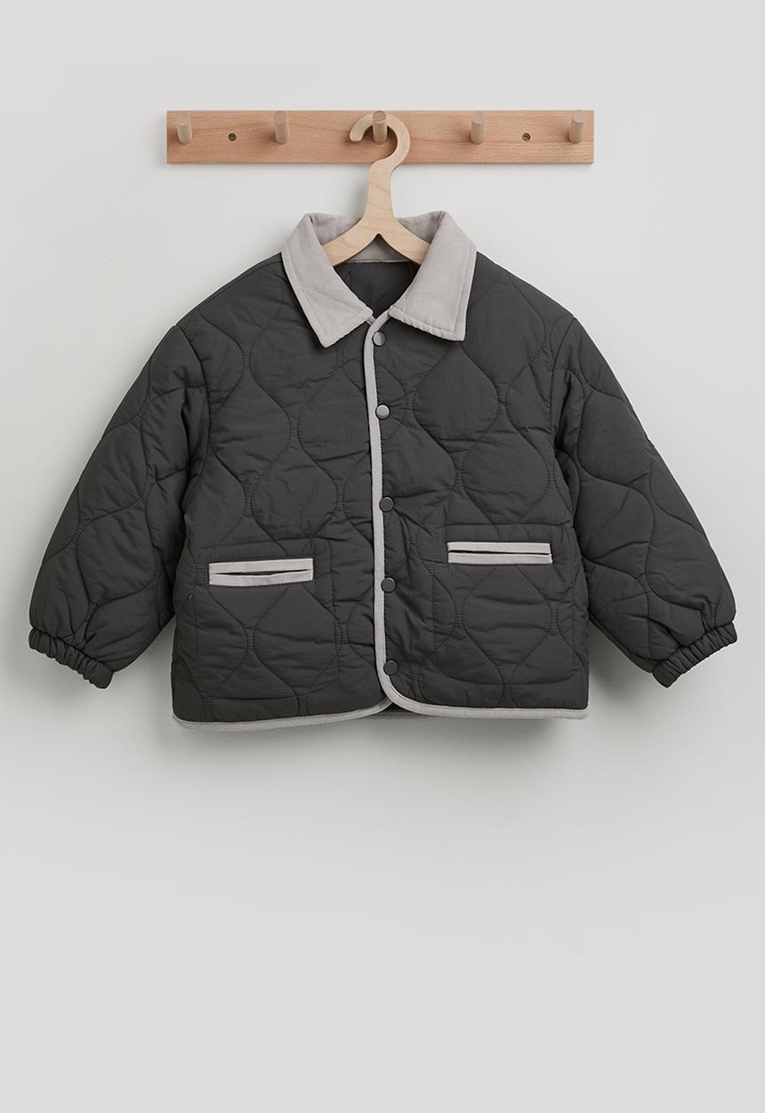 Pop Candy - Onion quilted jacket with welt pockets - grey multi