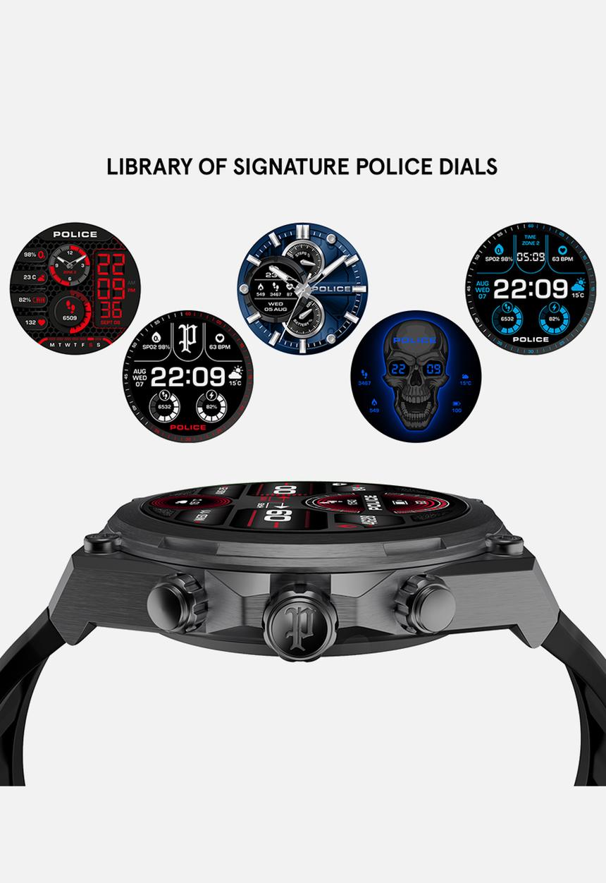 Police - IP Blk Case Blk amoled screen Silicone - Black/Blue