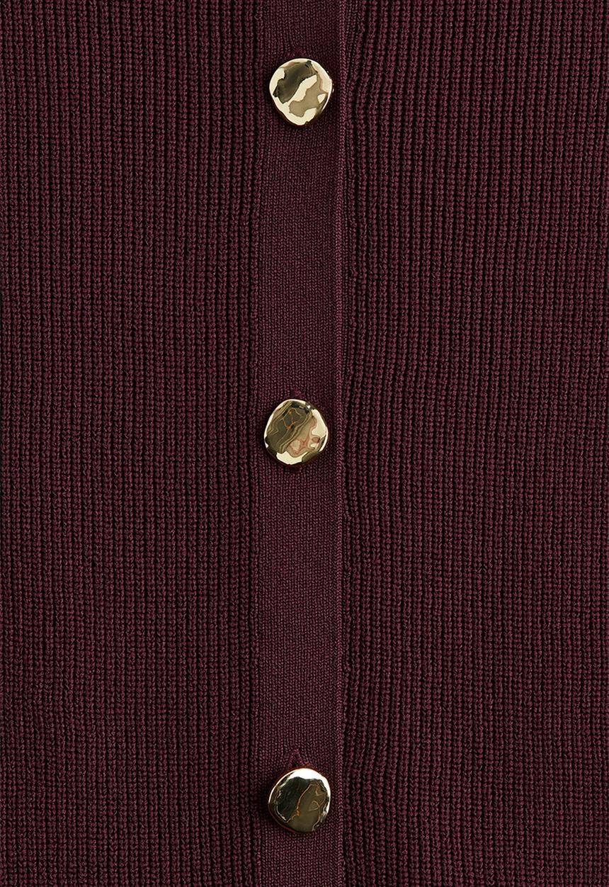 H&M - Peplum cardigan - burgundy